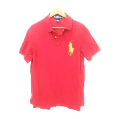 ポロ バイ ラルフローレン Polo by Ralph Lauren 半袖 ポロシャツ ビッグポニー コットン 国内正規 Lサイズ 赤 レッド ■YHS9