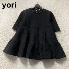 人気完売品✨yori 24SS ドットフロッキーティアードジレ ブラウス 黒