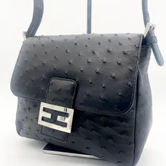【美品】RODANIA ロダニア オーストリッチ ショルダーバッグ ブラック 黒