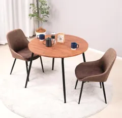 Mirai-Show ダイニングテーブルセット 2人用 北欧 3点セット 丸 80cm幅 2人掛け ダイニングチェア 2脚セット おしゃれ カフェテーブルセット 80センチ 円形 円卓 二人用 椅子 食卓テーブル 木目調 コンパクト Ento e7cfc140