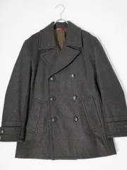 PS PAUL SMITHポールスミス 羊毛カシミヤ エンブレム刻印ボタンPコート ナポレオンピーコート【M】【MCTA72933】