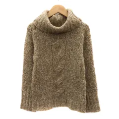 23区 オンワード樫山 ニット セーター 長袖 オフタートルネック ウール キャメル混 38 M ブラウン /YK42