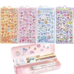 LKCCTK シール 立体 ごほうびシール デコシール 4枚セット 可愛い キラキラな 貼り付け可能 手芸用品 DIY 手帳 日記帳用 携帯電話飾り用 (2) 0