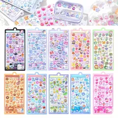 Makuki シール 可愛い 10枚セット 立体 ごほうび DIY 防水 シール材 携帯電話飾り 手帳用 貼り付け可能 手芸用品 誕生日プレゼント 大容量 スマホケース diy 贈り物 0