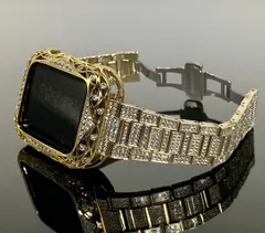 GimelZayinセット アップルウォッチ ステンレスベルト  キラキラ　カバー　ケース  dsg ゴールド メンズ レディース 38mm 40mm 41mm 44mm 45mm 46mm 42mm Apple Watch バンド