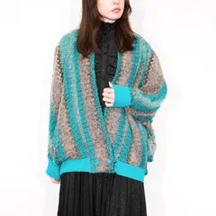 USA VINTAGE Bardinella Designs DOLMAIN SLEEVE DESIGN MIX KNIT CARDIGAN/アメリカ古着ドルマンスリーブデザインミックスニットカーディガン(ジャケット)