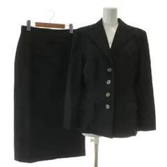 【中古】GIVENCHY スーツ セットアップ テーラードジャケット シングル 4B タイトスカート ストライプ 38 40 黒 ジバンシィ GIVENCHY スーツ セットアップ 上下 テーラードジャケット