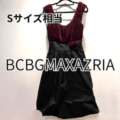 【BCBGMAXAZRIA】シルク混 ベロア×タフタドレス ワインレッド×ブラック サイズ2 フォーマル ワンピース