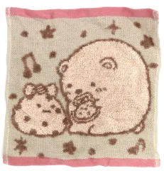 【中古】タオル・手ぬぐい しろくま/フチ：濃ピンク ドーナツ型タオル 「一番くじ すみっコぐらし～すみっコのスイーツタイム～」 F賞