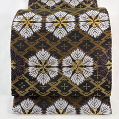 袋帯 秀品 菊 間垣 唐織 箔 茶色 六通 正絹 【中古】 - メルカリ