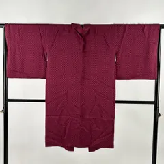 羽織 身丈106cm 裄丈66cm M 地紋 赤紫 正絹 秀品 【中古】