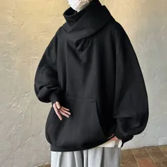 【メンズ＆レディース】フード付き スウェットシャツ ルーズフィット プルオーバー ユニセックス フルカバーフード 前ポケット付き 長袖 秋冬カジュアル ストリートウェア ミニマルデザイン