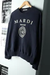 W(F) マルディメクルディ スウェット Tシャツ ネイビー クロップド キッチ-161B3