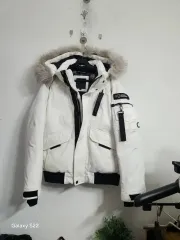 ナショナルジオグラフィック 白 ファー フード ダウン