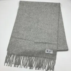 Johnstons of Elgin ジョンストンズオブエルガン カシミヤ 100% マフラー ストール グレー フリンジ スコットランド製 メンズ レディース ユニセックス SG380-8