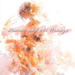 【予約済】y87【着物と帯 オレンジ】割と綺麗なポリエステル化繊小紋着尺反物5点 y87【着物と帯 オレンジ】割と綺麗なポリエステル化繊小紋着尺反物5点