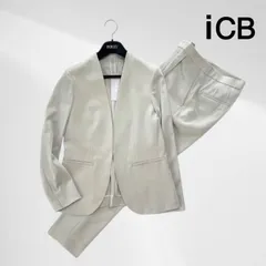 【タグ付き・未使用品】 iCB Fied ファイド パンツ スーツ 上下 2点 セットアップ グレージュ ノーカラー テーパード ウォッシャブル 洗える