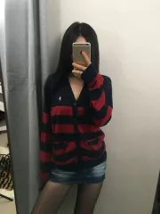 正規品 ポロ ラルフローレン ネイビー ストライプ カーディガン S