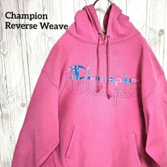 Champion チャンピオン Reverse Weave リバースウィーブ スウェットフーディ―パーカー　メンズXLサイズ ピンク　赤系　ロゴ 古着　25−123