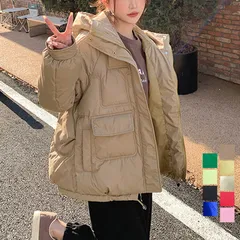 中綿フェイクダウンジャケット フード付き