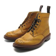 트리커즈 TRICKER'S 몰튼 MALTON M2508 컨트리 부츠 에이콘 앤틱 윙 팁 다이나이트 구두창 UK7.5 약 26cm 미품