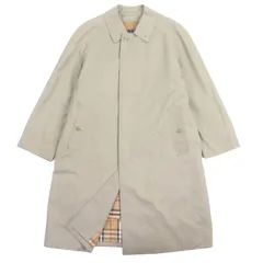 良品▼Burberrys バーバリー ヴィンテージ ウール100%ライナー付き 裏地ノバチェック柄 比翼仕立て ステンカラーコート カーキ 92-170-5(Lサイズ相当) 日本製 正規品 メンズ