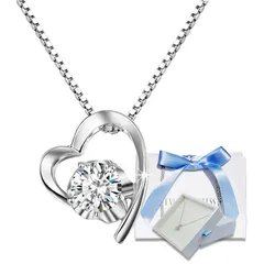 【新品】 [EVER FLAWLESS] ネックレス レディース ハート スワロスキージルコニア採用 シルバー925 クリスマス プレゼント プラチナ仕上げ アレルギー対応 上品 可愛い シンプル エレガント 普段使い デート 結婚式 誕生日プレゼント 記 0