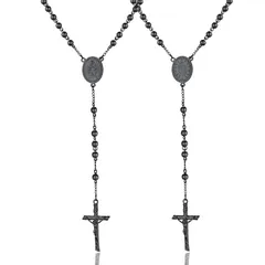 【新品】 ChainsPro y字 ロングネックレス レディース クロス 十字架 聖母マリア 不思議のメダイ ロザリオ アクセサリー 1
