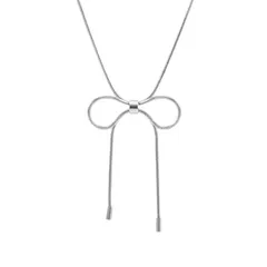 【新品】 [Galant] リボン チョーカー サージカルステンレス ネックレス シルバー レディース 金属アレルギー対応 シンプル おしゃれ かわいい 結婚式 お呼ばれ 二次会 (シルバー) 1