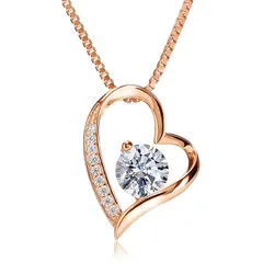 【新品】 lapisia 刻印可 アレルギー対応 スワロフスキージルコニア採用 オープンハート ペンダント ネックレス レディース プレゼント ギフト セット（刻印無し,ピンクゴールド（標準BOX）） 1