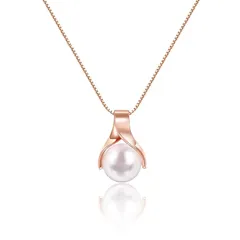 【新品】 [Naniwaai] ネックレス レディース パール ネックレス 真珠 ペンダント ピンク 18金コーティング シルバー925 金属アレルギー対応 人気 女性 ジュエリー プレゼント 結婚式 記念日 母の日 1