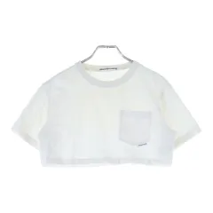 ALEXANDER WANG (アレキサンダーワン) ロゴ ショート丈 クロップド 半袖カットソー Tシャツ ホワイト レディース