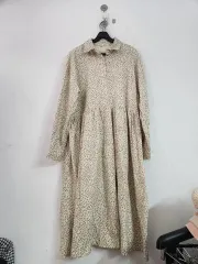 コーデュロイフラワー ロング ONE PIECE 小花柄