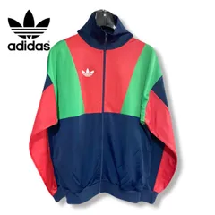 adidas アディダス 90s カラーブロック 赤 緑 紺 トラックジャケット ジャージ トレフォイル ヴィンテージ