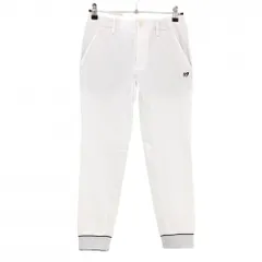 マスターバニー ジョガーパンツ 白×黒 裾ロゴ ストレッチ レディース 00(XS) ゴルフウェア MASTER BUNNY EDITION