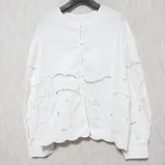 良品 25SS BEAUTY&amp;YOUTH ビューティーアンドユース 2WAY コットン エンブロイダリー シャツ 1611-199-2459 ホワイト レディース 古着 中古 USED BEAUTY&YOUTH UNITED ARROWS - 良品 25SS BEAUTY&YOUTH ビューティー