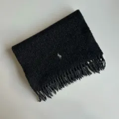 13063 - ポロラルフローレン チャコール ウール マフラー (ラムズウール 100%)