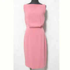 良品 BURBERRY バーバリー ストレッチ ノースリーブ ドレス ワンピース UK6 ピンク レディース 古着 中古 USED