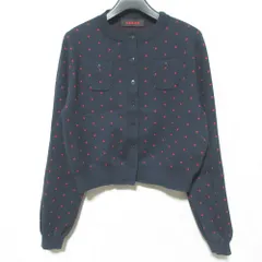 キャバン Caban コットンカシミヤ　エンブロイダリーポロカーディガン 刺繍 caban（キャバン）の「□CABaN コットンカシミヤ エンブロイダリーポロ