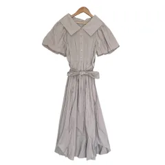 美品 23SS SNIDEL スナイデル ボリュームスリーブシャツワンピース SWFO231081 サイズ0 グレー レディース 古着 中古 USED