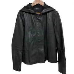 セオリーリュクス ラムレザー パーカー 38 M相当　ブラック　極美品 セオリーリュクス ラムレザー パーカー 38 M相当 ブラック 極美品