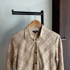 12654 - バーバリー ベージュ チェック シャツ