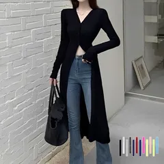 薄手 カーディガン レディース ロングカーディガン 春夏 長袖 カットソー ロング丈 羽織