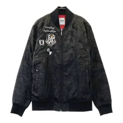 サイズ：M FILA GOLF フィラゴルフ  中綿ジップジャケット カモフラ柄 ブラック系 [240101579348] ゴルフウェア メンズ ストスト