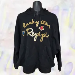repipi armario　レピピアルマリオ　パーカー　ブラック　レディース　スパンコール　ロゴ　フード　フーディー　ポケット