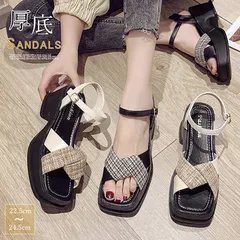 サンダル 厚底サンダル クロスストラップ 春夏
