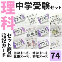 ○【074】セット商品 かんぺき中学受験理科 化学・地学・生物・物理