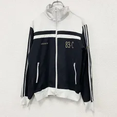 古着 used　00s　adidas　アディダス　トラックジャケット/ジャージ　刺繍ロゴ　ヴィンテージ　黒　ブラック　白　ホワイト　Mサイズ