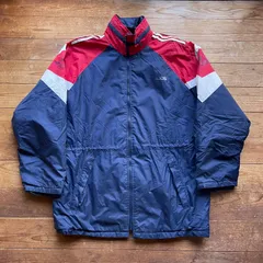90's adidas nylon padded jacket. 古着　アディダス　ナイロン　中綿ジャケット　ネイビー　ユーロ