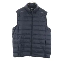 UNIQLO ユニクロ ウルトラライト ダウンベスト XL ネイビー 収納袋付き メンズ 古着